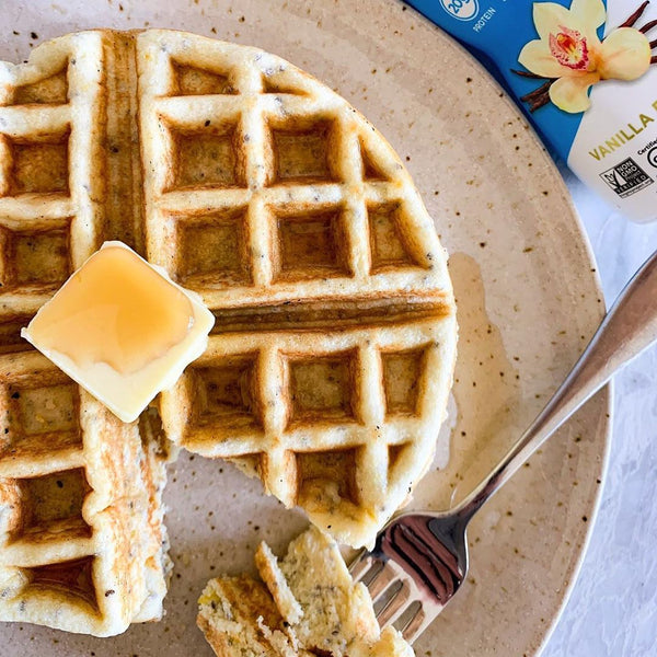 Lemon Chia Seed Protein Waffles