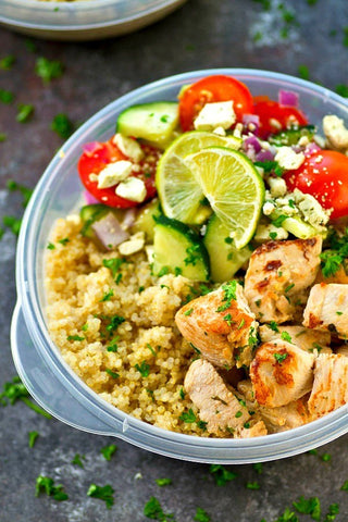 meal prep greek quinoa bowl