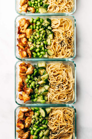 sesame noodle bowls meal prep