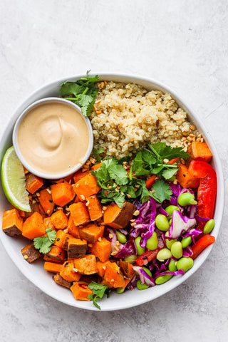 thai coconut quinoa bowls